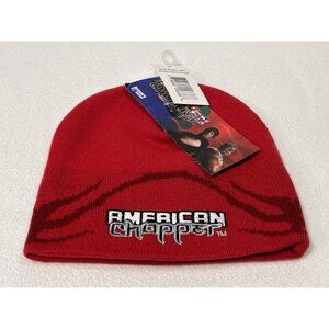 American Chopper Discovery Channel Red Knit Beanie Hat NWT One Size